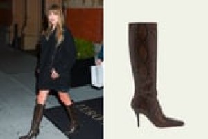 테일러 스위프트의 뱀가죽 부츠는 가을 밤 외출에 더 이상 생각할 필요가 없습니다